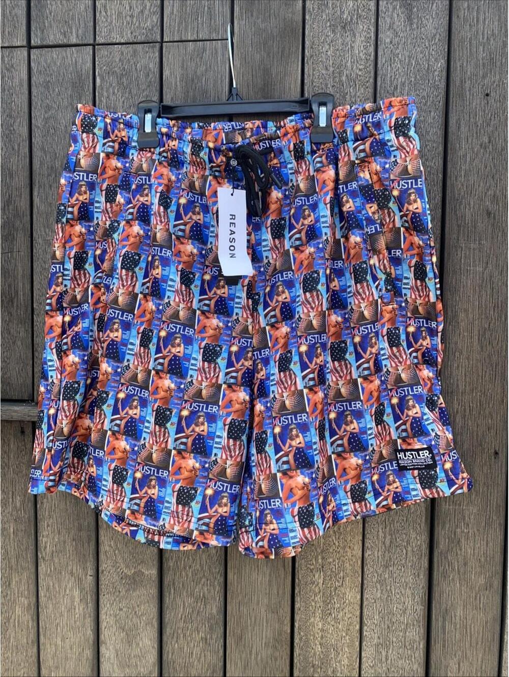 Reason Clothing Hustler 1976 American Flag Bikini Cover Shorts XL